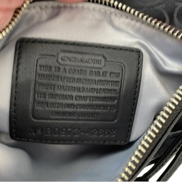 Coach Black Monogram Design Crossbody Satchel EUC with Top Blouse NO CALLOUTS. - Picture 7 of 11